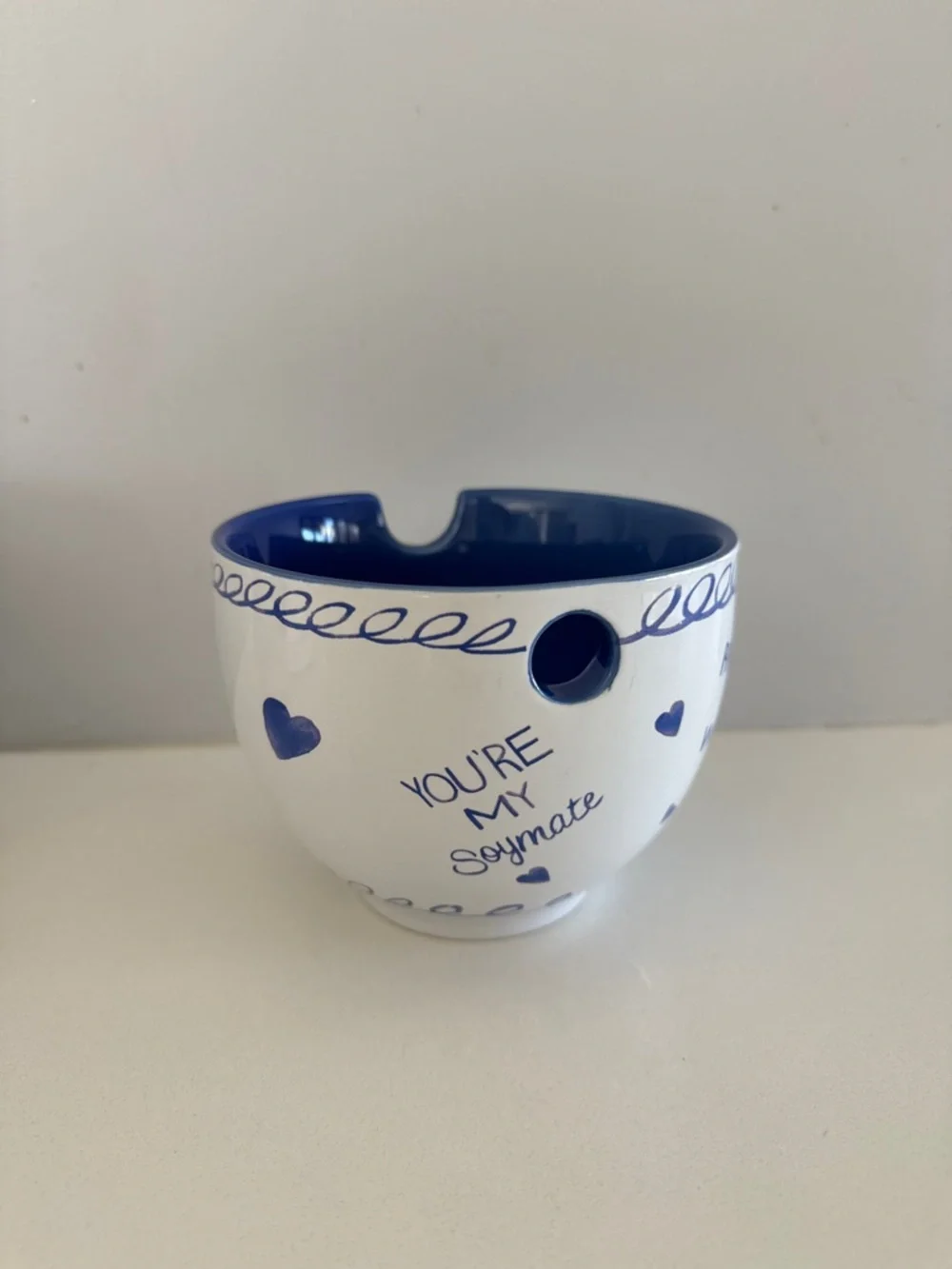 Urban Outfitters Blue and White Ramen Bowl